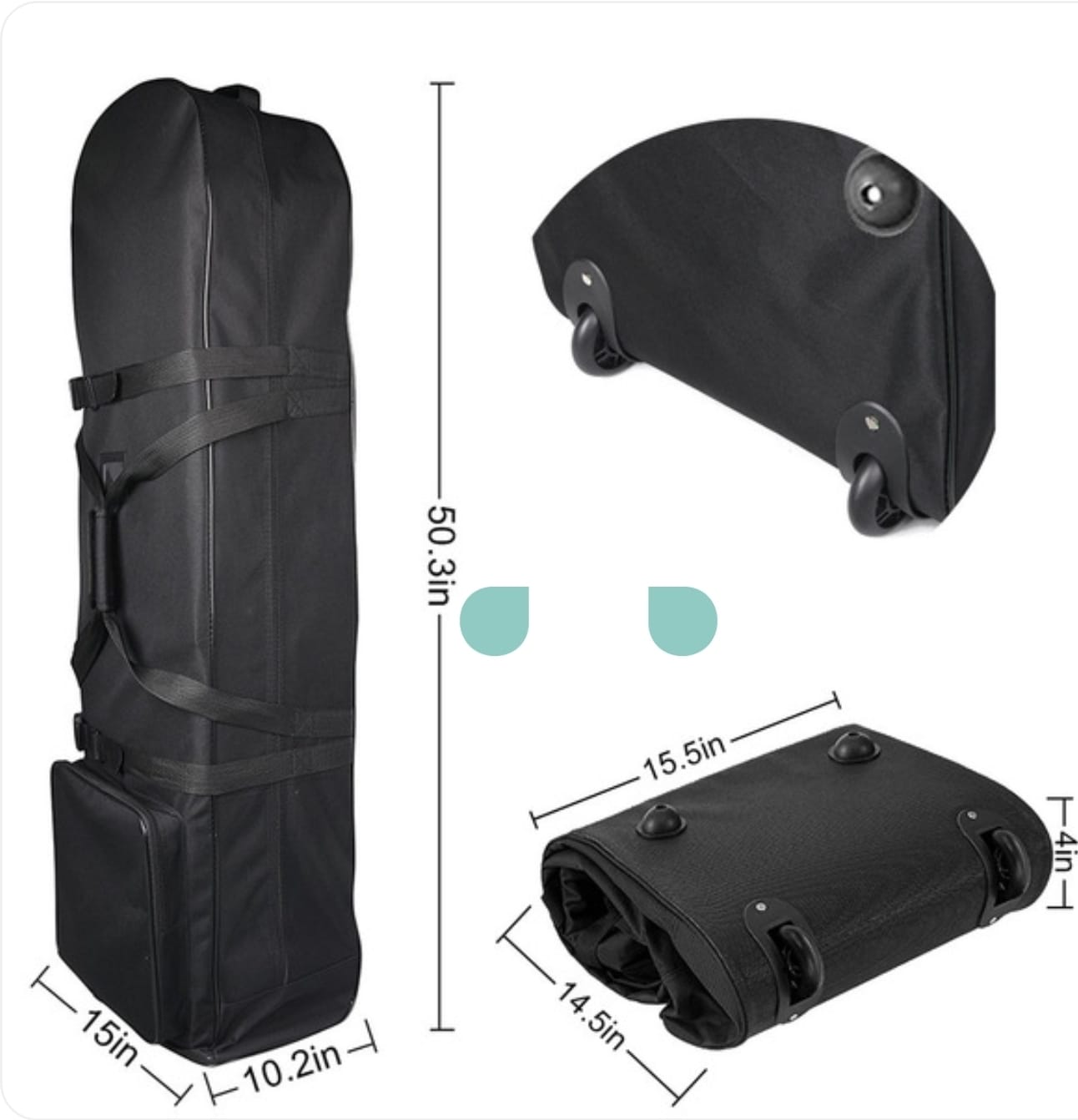 Golf Travel Bag with Wheels - Image 2